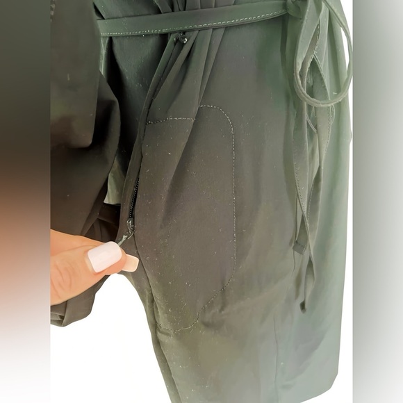 Eddie Bauer Black Belted Stretch Button Shirt Dress Size Small Roll-Tab Sleeves - Picture 10 of 12